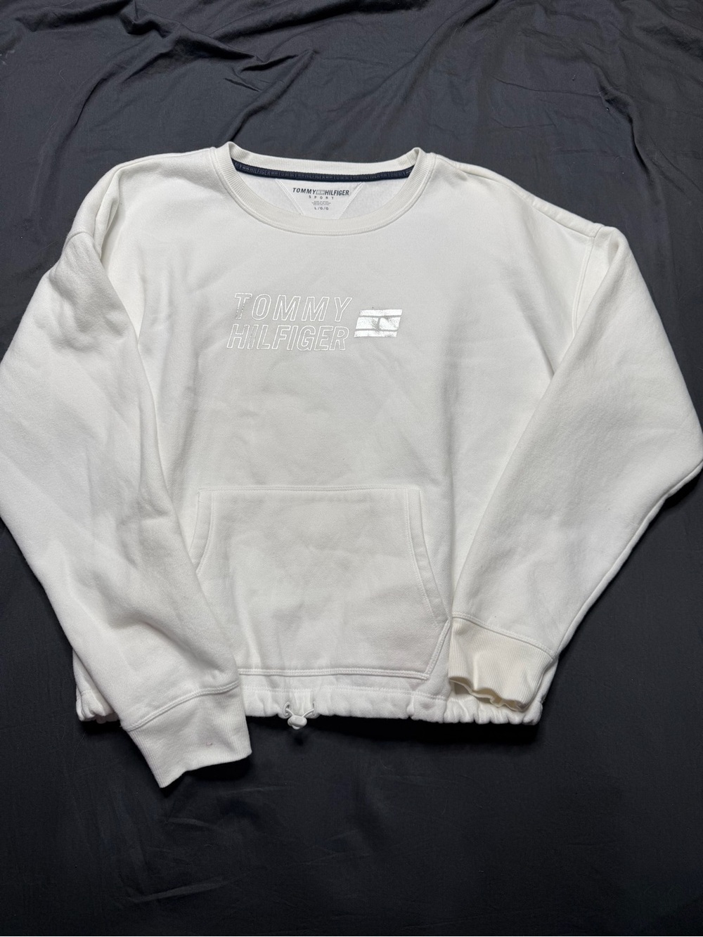 Tommy Hilfiger White Crewneck Sweatshirt with Subtle Logo